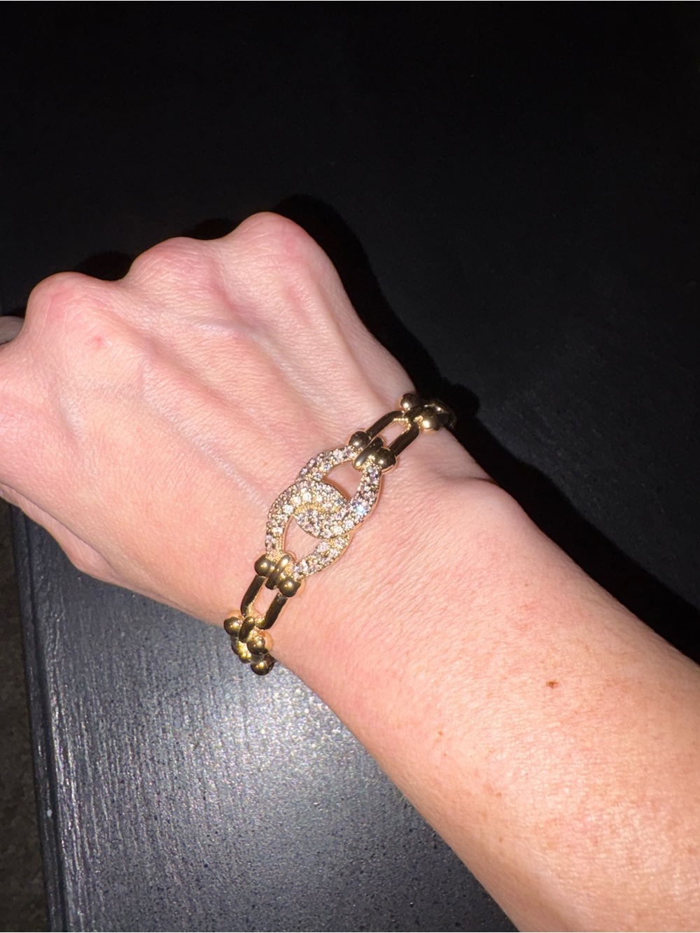 Gold Crystal Link Bracelet - Women Jewelry